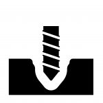 Drilling icon. Drop shadow silhouette symbol. Rotating drill vector isolated illustration