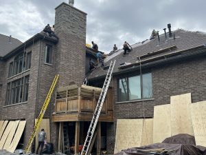 Ainger roofing completing a roofing replacement in barrie