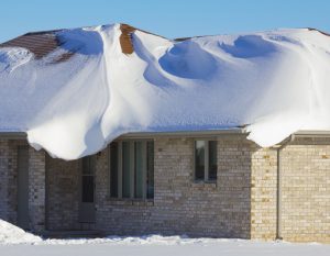 House Engulfed With Heavy Blizzard Snows
