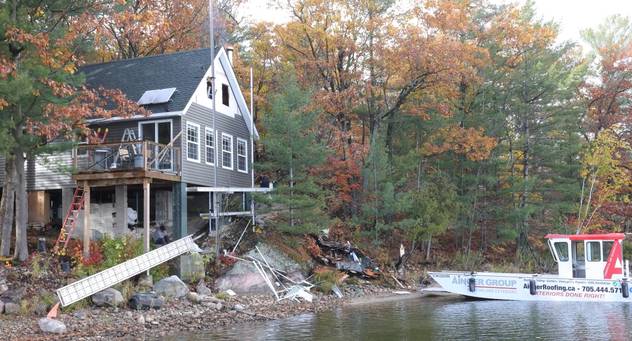 Water access roofing in Parry Sound by reroofing contractor