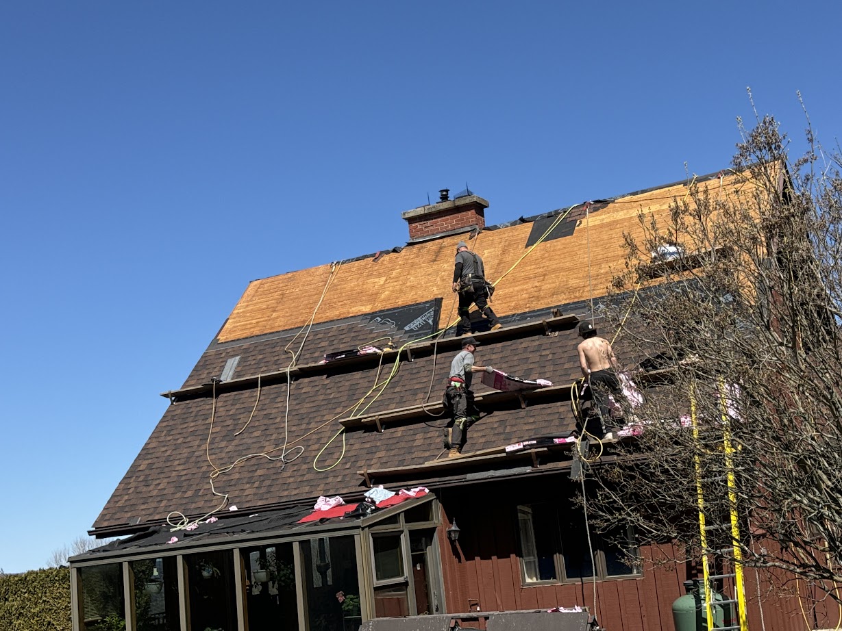 complete roof replacement with synthetic underlayment and asphalt shingles