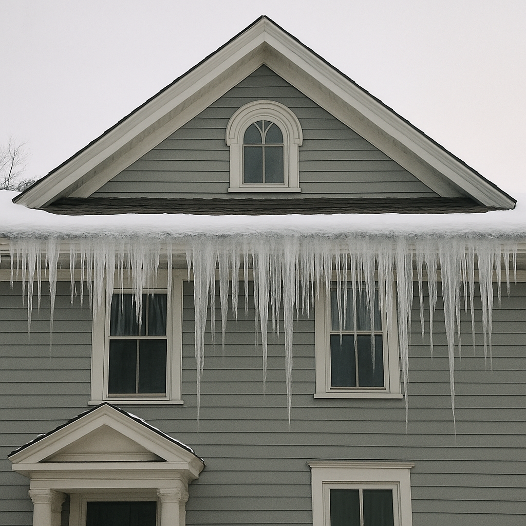 Ice damming on a Collingwood roof