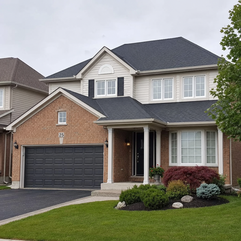 A beautiful residential home in Barrie with a newly installed asphalt shingle roof