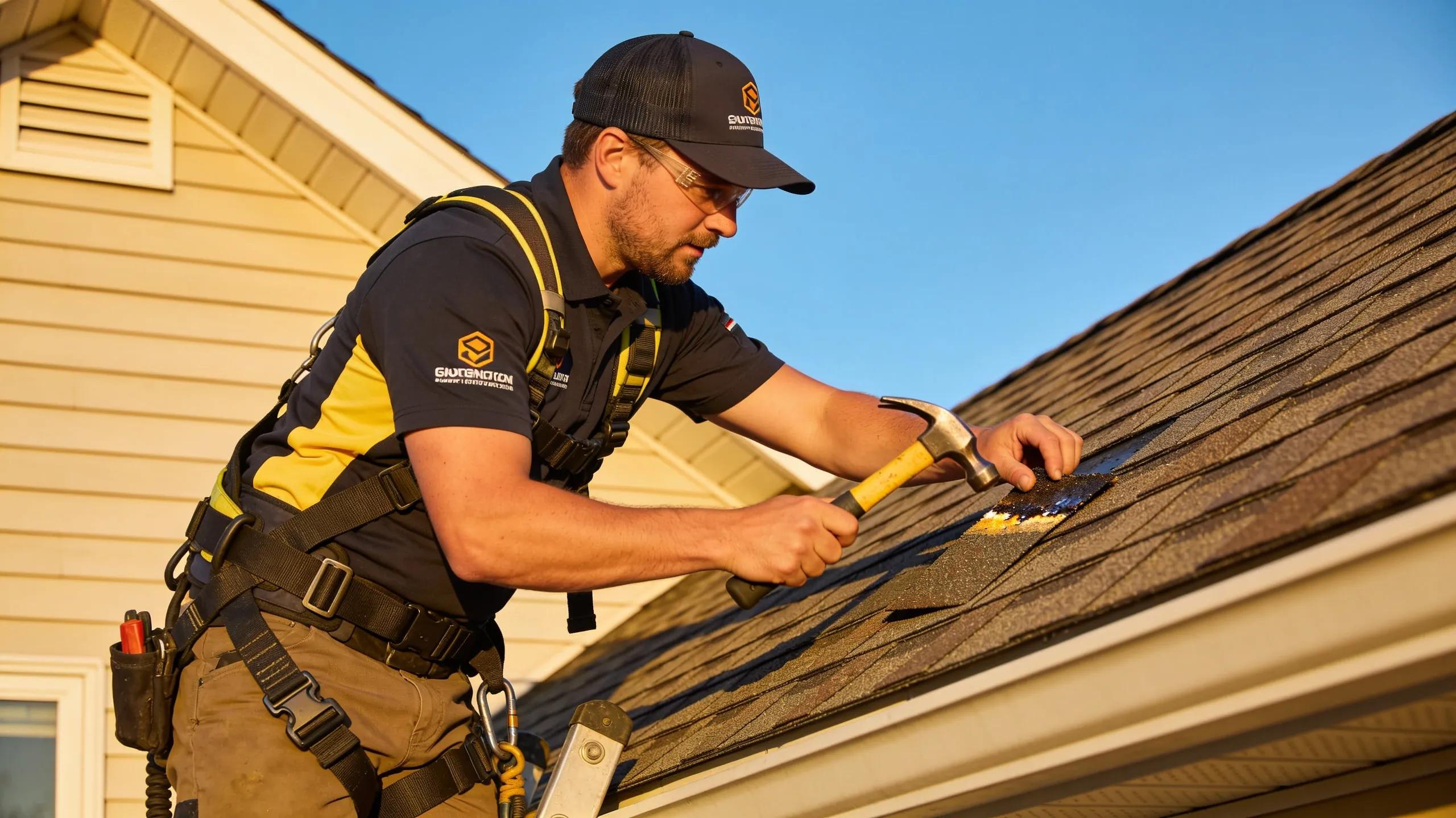 Professional roofing contractor inspecting a residential roof in Ontario, emphasizing expertise in roof maintenance