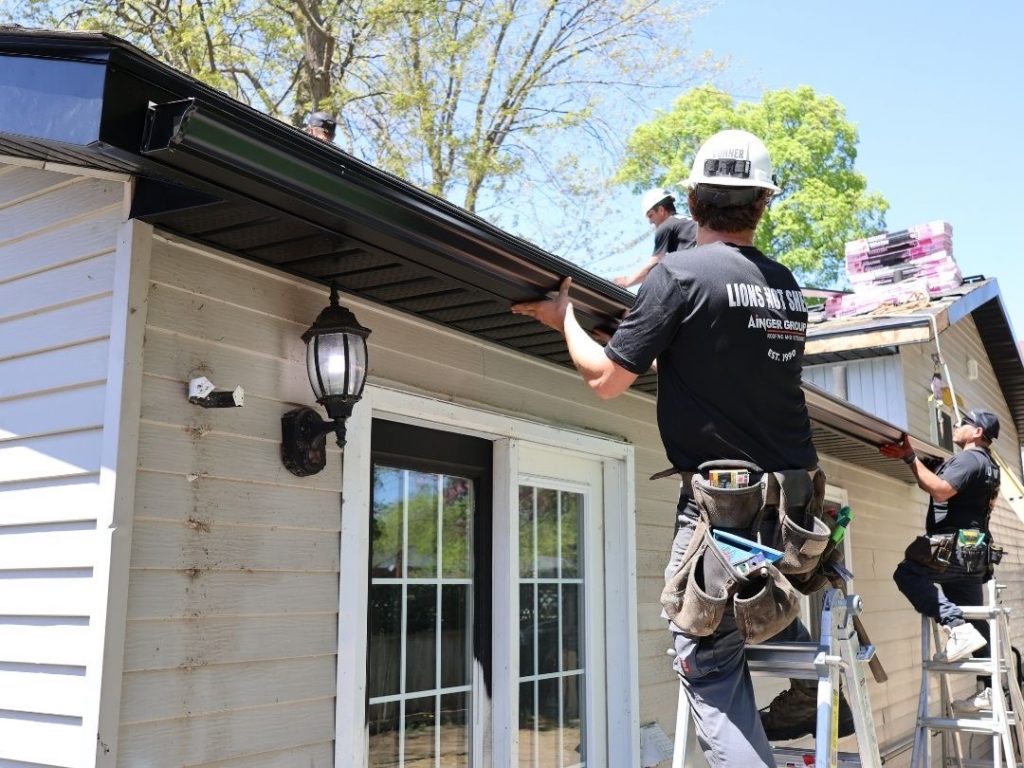 New eavestrough installation by professional crew