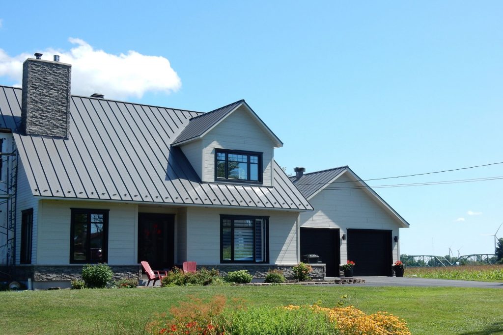 New metal roof installation