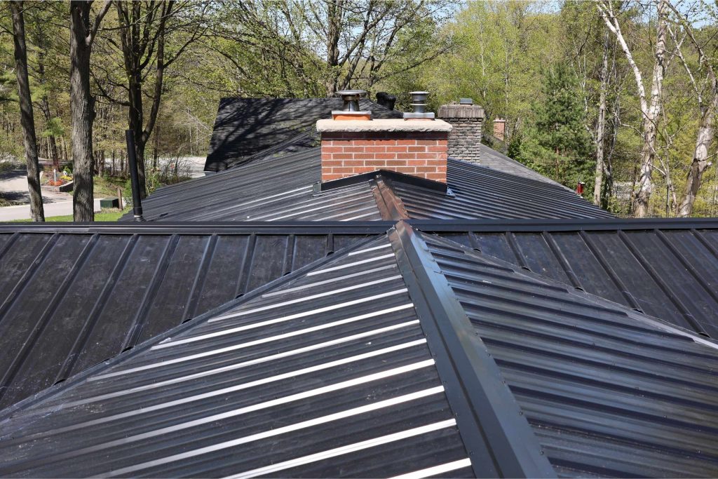 New metal roof on residential home