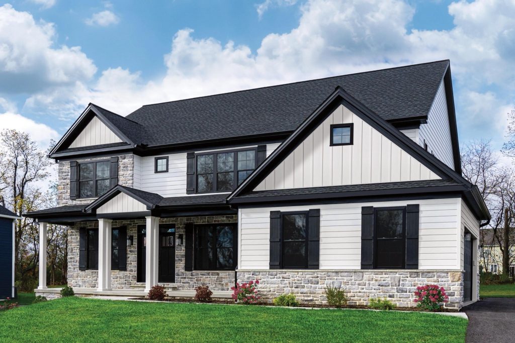 New siding installed on a residential home